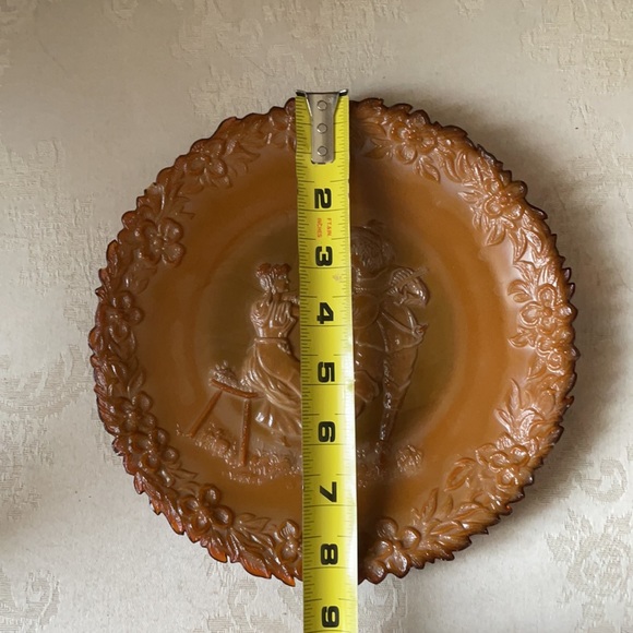 Rare McKee & Brothers, McKee Works chocolate glass plate circa 1902 Troubadour - Picture 5 of 5